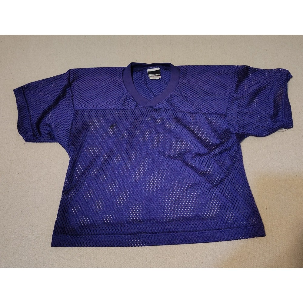 Vintage Practice Wilson Youth Football‎ Jersey Purple Mesh S M Kids Athletic 7